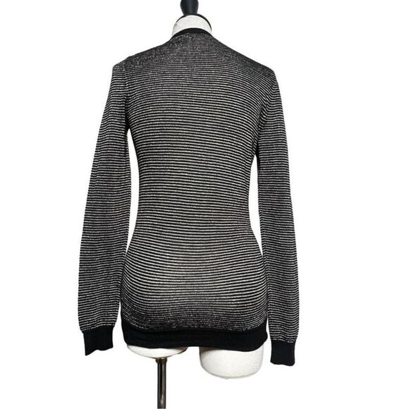 Ann Taylor Long Sleeve Sparkly Striped Cardigan Sweater Size Small - Picture 3 of 4